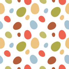 Vector illustration of Easter eggs seamless pattern. Set of colourful Easter eggs. Spring holiday. Vector Illustration. Happy Easter.