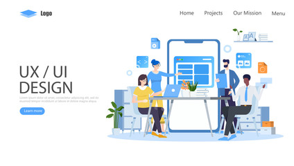 UX / UI Design Vector Illustration Concept, Suitable for web landing page, ui, mobile app, editorial design, flyer, banner, and other related occasion
