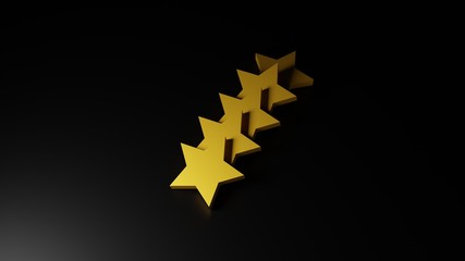 golden stars for costumer satisfaction, 3d illustration