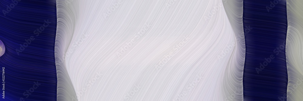 Poster surreal banner design with very dark blue, light gray and gray gray colors. fluid curved flowing wav