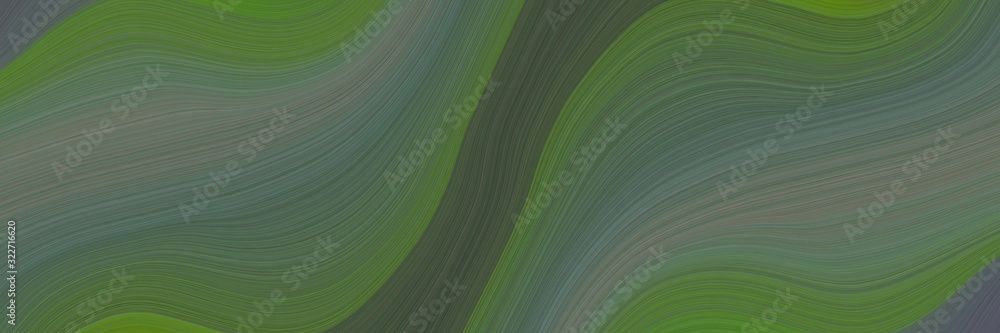 Poster modern header design with dark olive green, dim gray and gray gray colors. fluid curved lines with dynamic flowing waves and curves