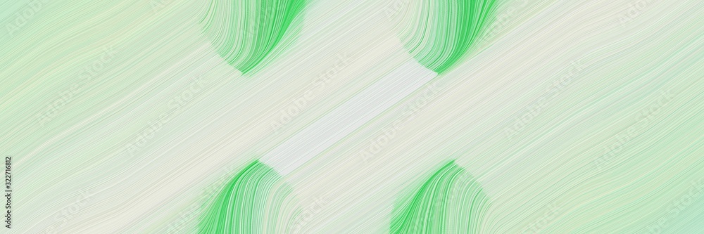 Poster moving horizontal header with light gray, medium sea green and light green colors. fluid curved flow
