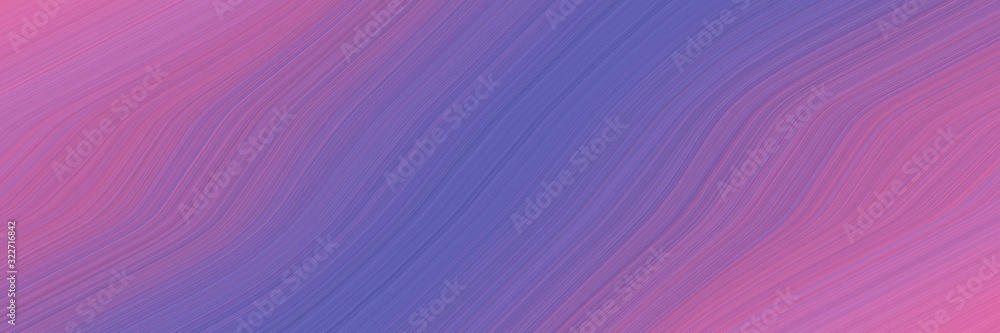 Poster modern banner with slate blue, pale violet red and antique fuchsia colors. fluid curved flowing wave