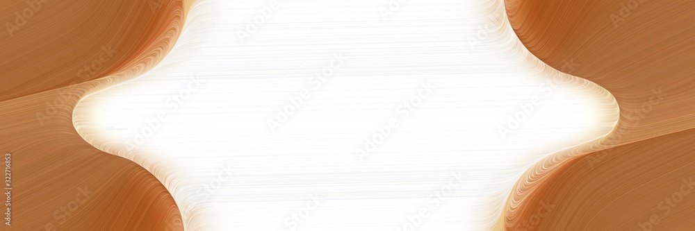 Poster artistic header design with linen, sienna and burly wood colors. fluid curved flowing waves and curv