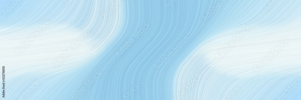 Poster dynamic designed horizontal header with powder blue, alice blue and sky blue colors. fluid curved lines with dynamic flowing waves and curves
