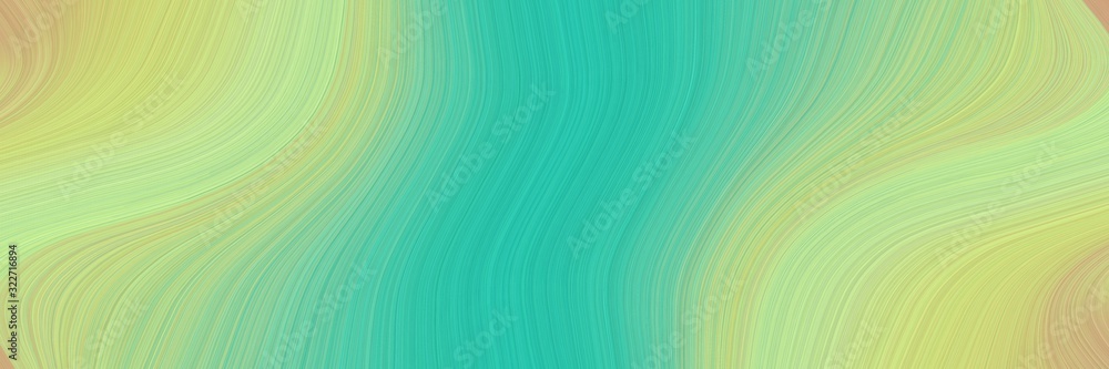 Poster dynamic header with tan, light sea green and medium aqua marine colors. fluid curved lines with dynamic flowing waves and curves