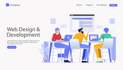 Website and Mobile Website Development Vector Illustration Concept , Suitable for web landing page, ui, mobile app, editorial design, flyer, banner, and other related occasion