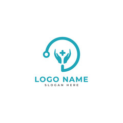 Medical logo design template full vector