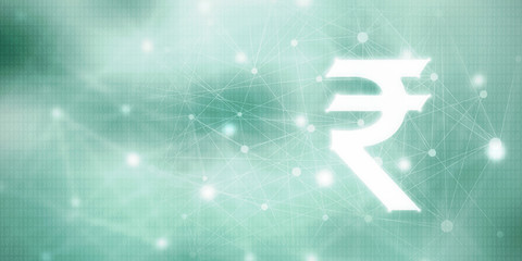 Rupee currency . 2D rendering illustration