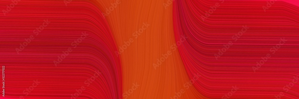 Poster dynamic designed horizontal banner with firebrick, strong red and coffee colors. fluid curved flowing waves and curves
