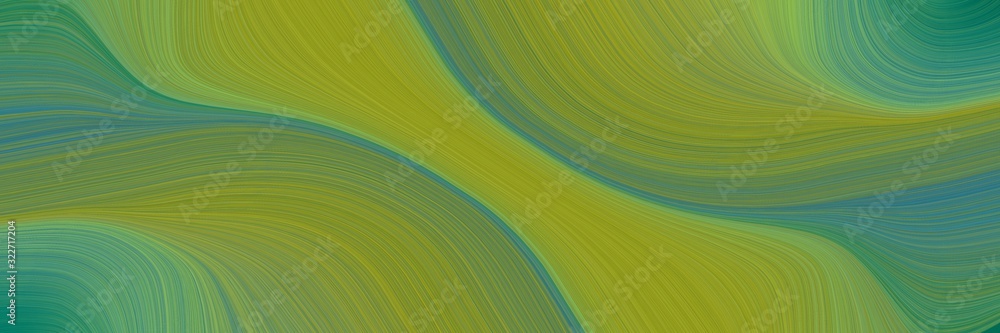 Poster flowing header with olive drab, sea green and blue chill colors. fluid curved lines with dynamic flowing waves and curves