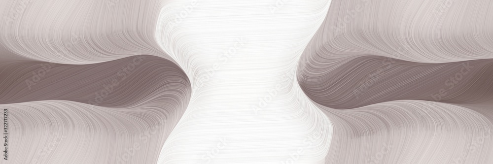 Poster decorative horizontal header with light gray, old lavender and rosy brown colors. fluid curved lines with dynamic flowing waves and curves