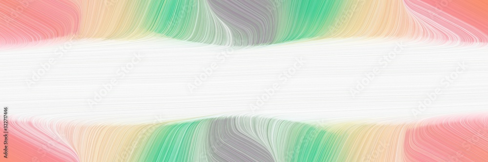 Poster decorative designed horizontal banner with antique white, white smoke and medium aqua marine colors.