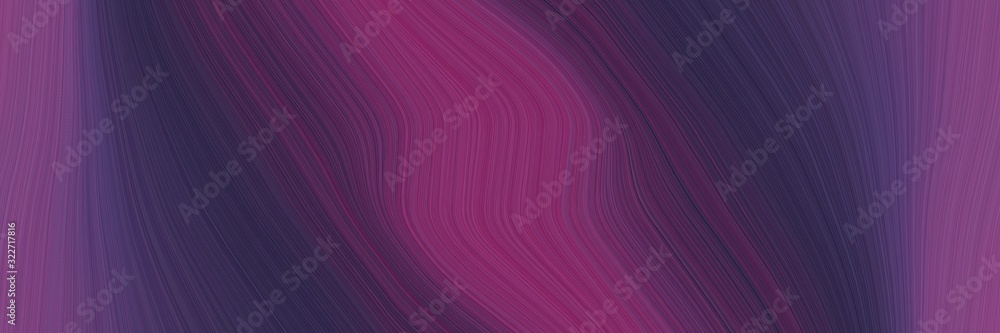 Poster dynamic banner design with very dark magenta, very dark violet and antique fuchsia colors. fluid cur