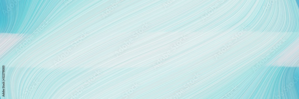 Poster surreal designed horizontal banner with powder blue, lavender and medium turquoise colors. fluid curved lines with dynamic flowing waves and curves