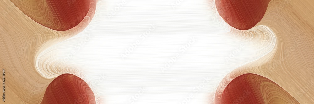 Poster moving header design with antique white, saddle brown and linen colors. fluid curved flowing waves a