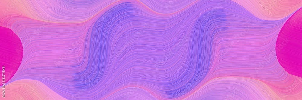 Aufkleber modern banner with orchid, medium purple and deep pink colors. fluid curved lines with dynamic flowi