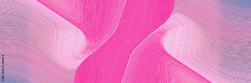 Poster decorative designed horizontal banner with pastel magenta, neon fuchsia and pastel pink colors. flui