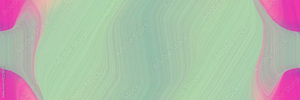 Poster moving designed horizontal header with ash gray, neon fuchsia and pastel magenta colors. fluid curved lines with dynamic flowing waves and curves