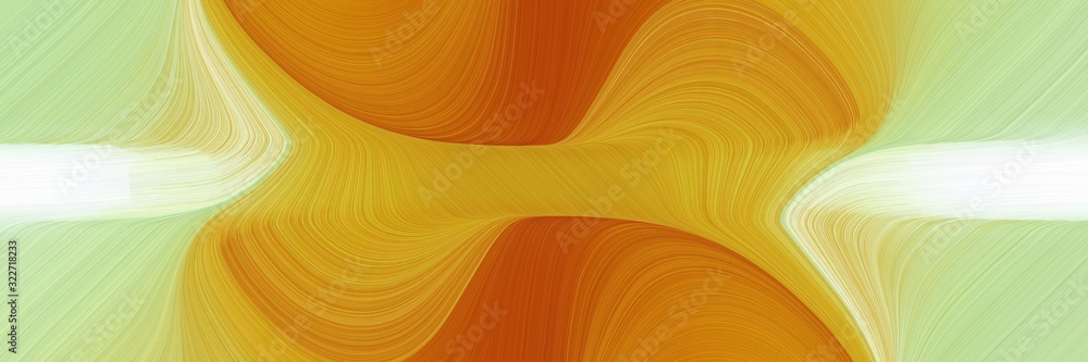 Poster dynamic designed horizontal header with tea green, golden rod and tan colors. fluid curved lines with dynamic flowing waves and curves