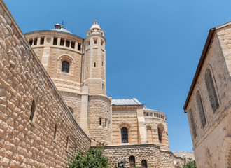Fototapeta premium ISRAEL, JERUSALEM. Abbey of the Dormition, an abbey on Mount Zion outside the walls of the Old City