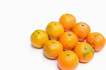 Fresh and healthy orange fruit isolated on white background