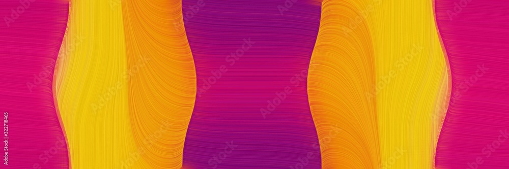Poster dynamic header design with vivid orange, medium violet red and amber colors. fluid curved flowing wa