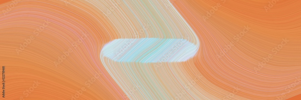 Poster artistic designed horizontal banner with sandy brown, peru and light gray colors. fluid curved flowi