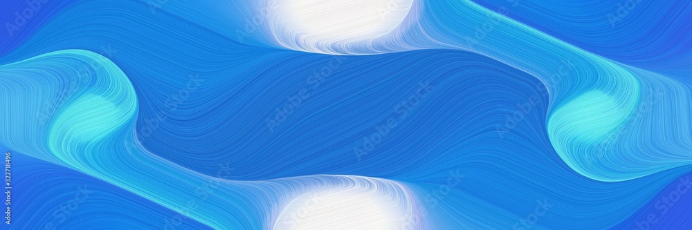 Poster dynamic horizontal header with dodger blue, lavender and medium turquoise colors. fluid curved flowi
