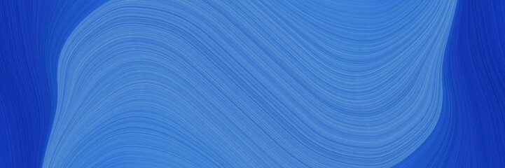 flowing horizontal header with steel blue, strong blue and corn flower blue colors. fluid curved lines with dynamic flowing waves and curves