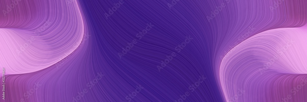 Poster modern designed horizontal header with dark slate blue, plum and medium orchid colors. fluid curved flowing waves and curves