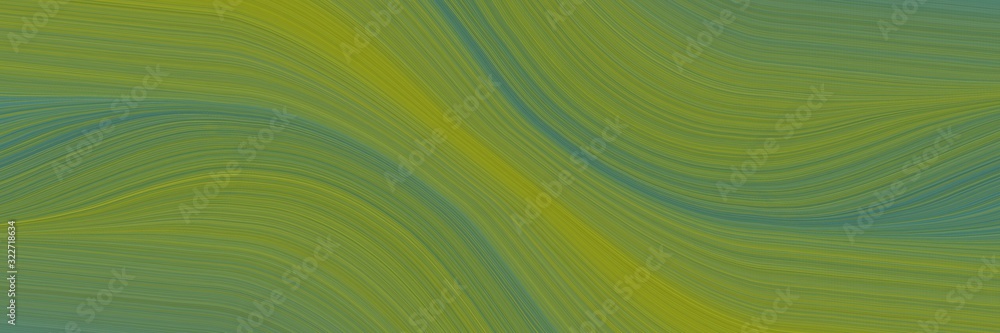 Poster colorful header with olive drab, teal blue and dim gray colors. fluid curved lines with dynamic flowing waves and curves