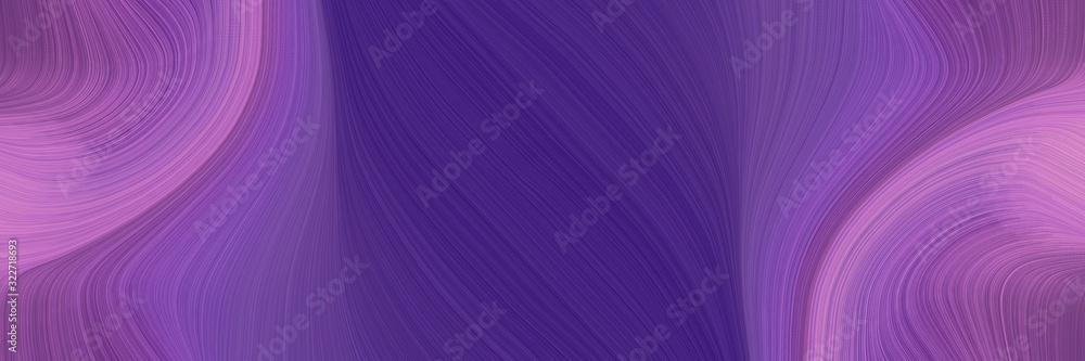 Poster dynamic horizontal banner with dark slate blue, orchid and moderate violet colors. fluid curved flowing waves and curves