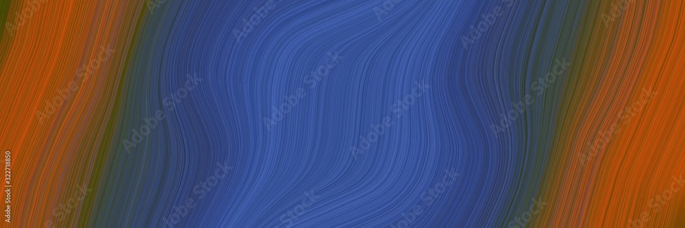 Poster colorful designed horizontal banner with dark slate blue, coffee and chocolate colors. fluid curved 