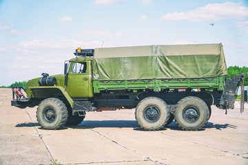 Obraz premium Old Soviet military vehicle for transporting soldiers