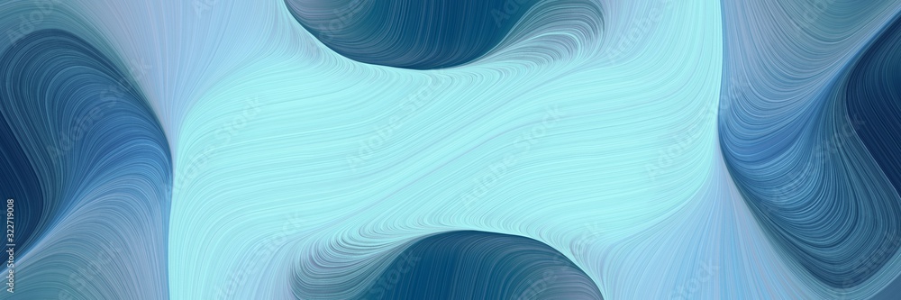 Poster flowing banner design with baby blue, dark slate gray and light blue colors. fluid curved lines with