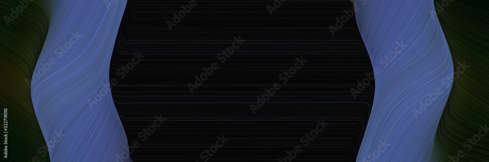 Aufkleber decorative designed horizontal header with black, dark slate blue and dark slate gray colors. fluid curved lines with dynamic flowing waves and curves