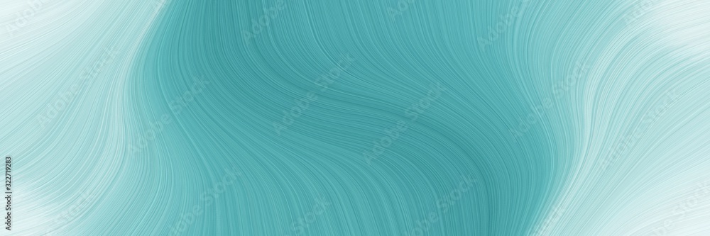 Poster colorful designed horizontal header with cadet blue, powder blue and pastel blue colors. fluid curved lines with dynamic flowing waves and curves