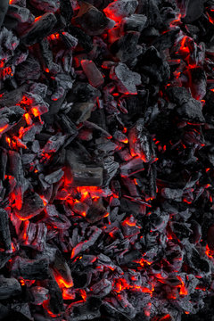 Smouldering Embers On A Surface