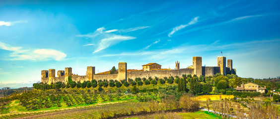 Fototapeta na wymiar Monteriggioni medieval fortified village, Siena, Tuscany. Italy