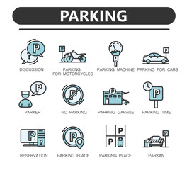 Parking line icons.