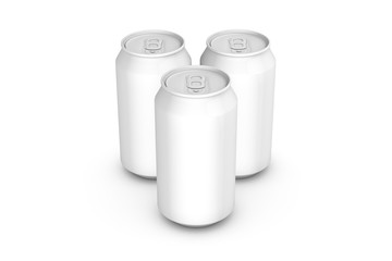 Can Mock Up of Beverage Packaging Design 3D Rendering