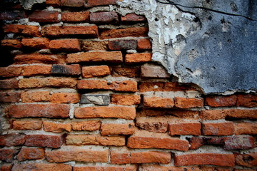 An old wall of many decades With various traces that have deteriorated Occurred on this wall