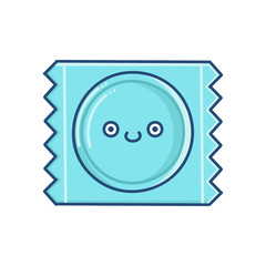 kawaii smiling condom cartoon
