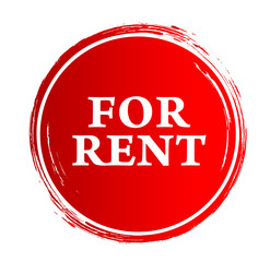 red for rent vector sign