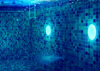Underwater Swimming Pool with LED Light Stair and Stainless Handle