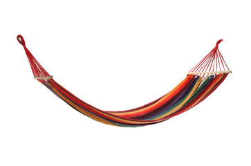 Empty comfortable bright hammock isolated on white