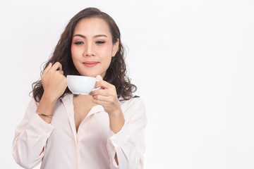 The girl and her favorite coffee