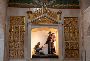 Altar in the church of Saint Anthony in Trulli village in Alberobello, Italy.