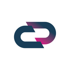 infinity color line ellips logo design